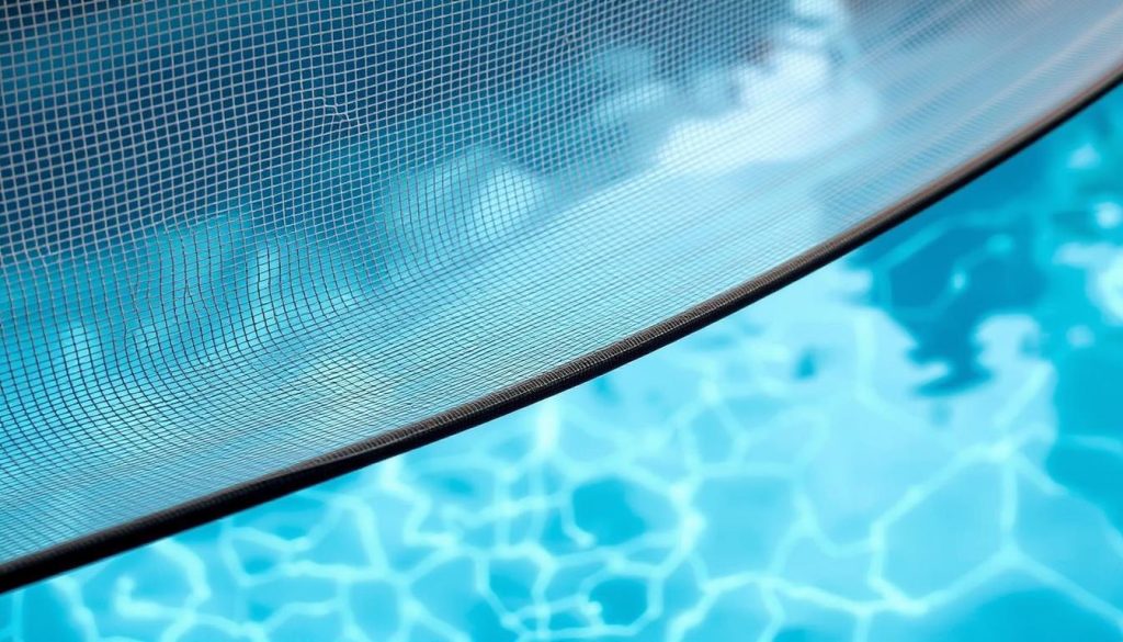 A sleek and durable anti-leaf pool net, suspended gracefully above a tranquil pool, reflecting the serene surroundings. The netting, a fine mesh of resilient fibers, blends seamlessly with the pool's edge, creating a visually appealing and functional barrier against unwanted debris. Soft, natural lighting illuminates the scene, highlighting the net's subtle texture and casting gentle shadows on the pool's surface. The overall composition conveys a sense of safety, security, and harmony, perfectly capturing the essence of this essential pool accessory. A sleek and durable anti-leaf pool net, suspended gracefully above a tranquil pool, reflecting the serene surroundings. The netting, a fine mesh of resilient fibers, blends seamlessly with the pool's edge, creating a visually appealing and functional barrier against unwanted debris. Soft, natural lighting illuminates the scene, highlighting the net's subtle texture and casting gentle shadows on the pool's surface. The overall composition conveys a sense of safety, security, and harmony, perfectly capturing the essence of this essential pool accessory.